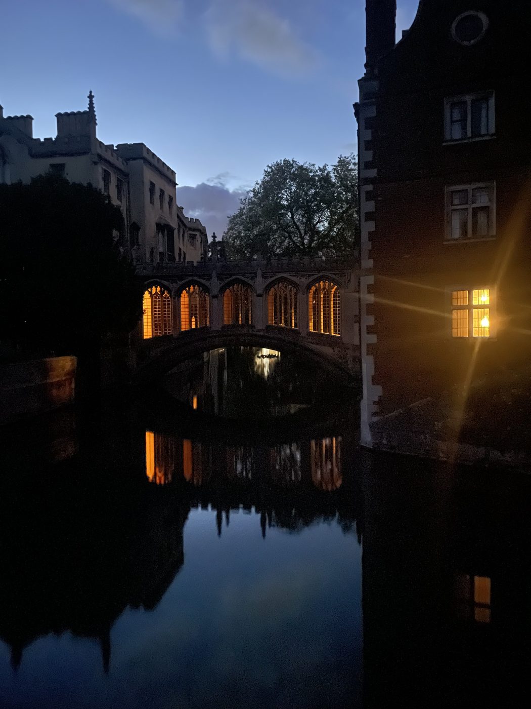 Evening in Cambridge by the Bridge of Sighs
