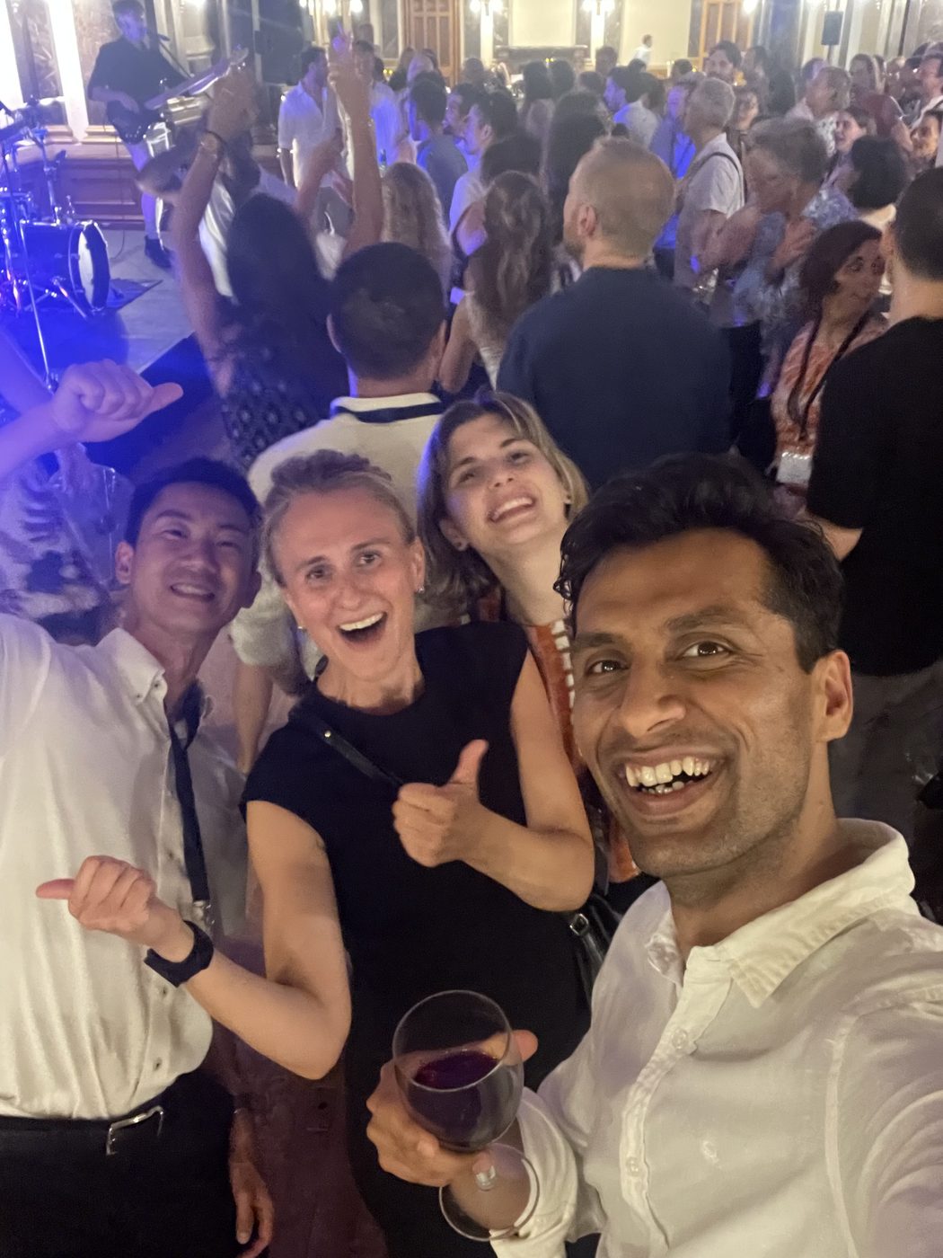 The Vujic and Murphy labs on the dance floor at the ISHR dinner, 2026
